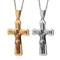 Stainless Steel Cross Pendants, plated, Unisex 