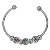 Edelstahl Ball End Stulpe-Armband, mit Ton, Modeschmuck & für Frau, originale Farbe, 18x10mm,3mm,64x52mm, verkauft von PC