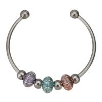 Edelstahl Ball End Stulpe-Armband, Modeschmuck & für Frau, originale Farbe, 8x13mm,3mm,64x54mm, verkauft von PC