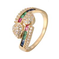 Cubic Zirconia Micro Pave Brass Finger Ring, plated & micro pave cubic zirconia & for woman 