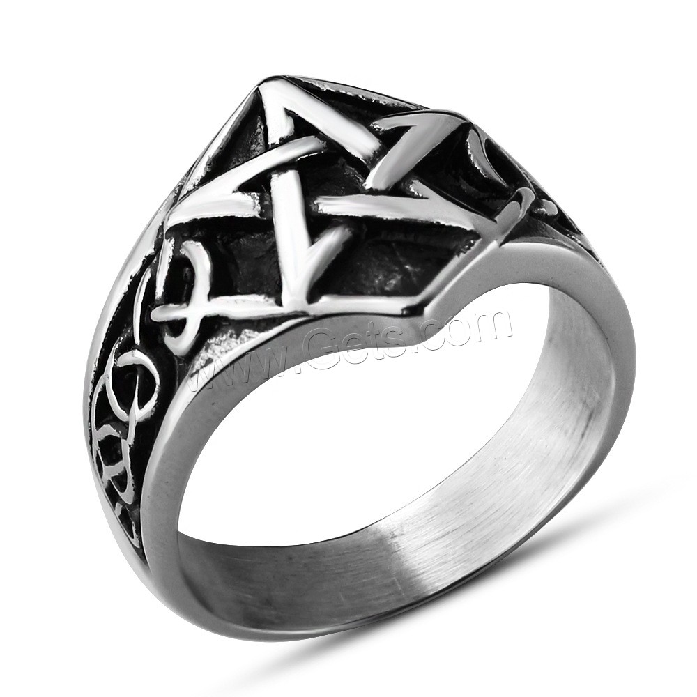 Titan Stahl Fingerring, Titanstahl, unisex & verschiedene Größen vorhanden & Schwärzen, 17mm, verkauft von PC