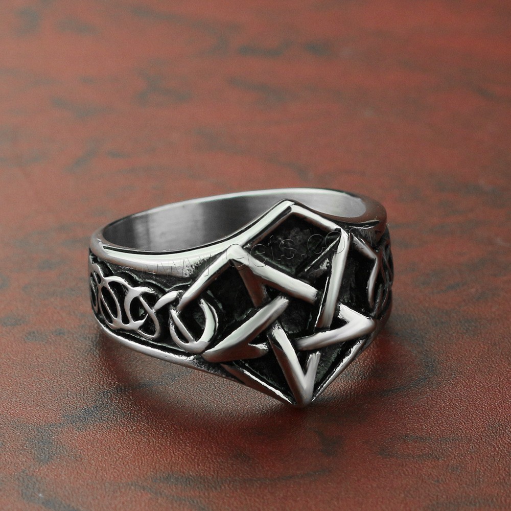 Titan Stahl Fingerring, Titanstahl, unisex & verschiedene Größen vorhanden & Schwärzen, 17mm, verkauft von PC