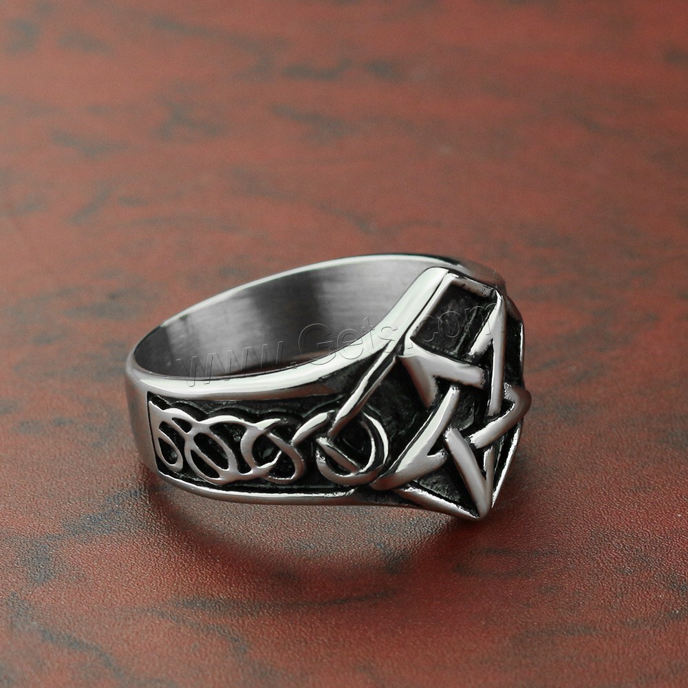 Titan Stahl Fingerring, Titanstahl, unisex & verschiedene Größen vorhanden & Schwärzen, 17mm, verkauft von PC