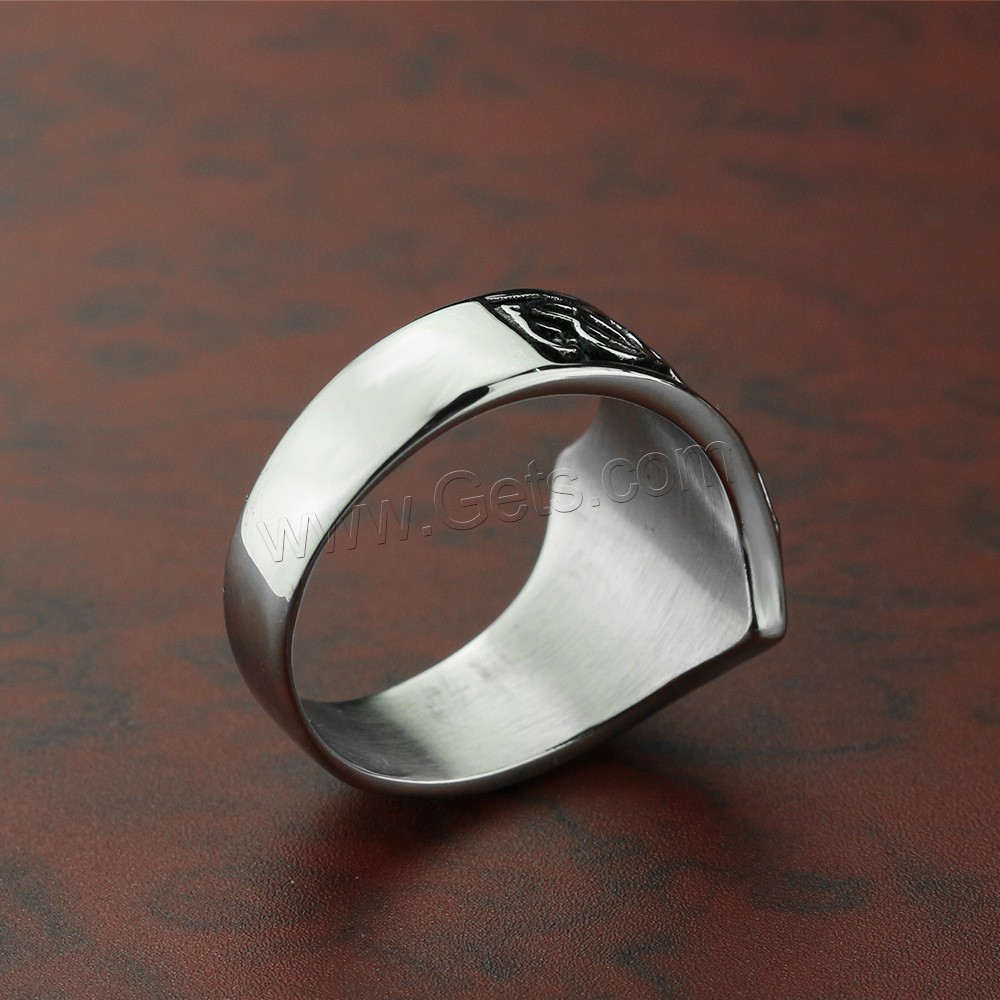 Anillo de dedo de acero Titanium de, Partículas de acero, unisexo & diverso tamaño para la opción & ennegrezca, 17mm, Vendido por UD