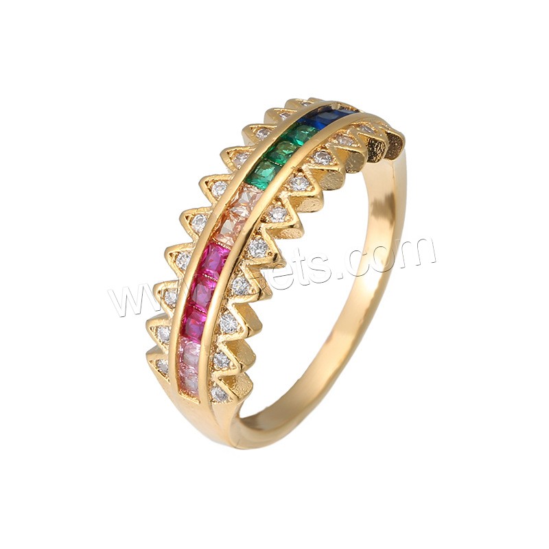 Befestigter Zirkonia Messingring Fingerring, Messing, plattiert, verschiedene Größen vorhanden & Micro pave Zirkonia & für Frau, keine, 5mm,20*8mm, verkauft von PC