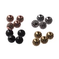 Cubic Zirconia Micro Pave Brass Beads, Round, plated, micro pave cubic zirconia 8mm Approx 1mm 