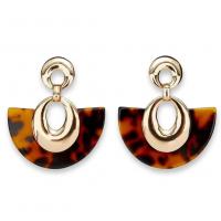 Acetate Drop Earring, with Brass, gold color plated, fashion jewelry & for woman, nickel, lead & cadmium free, 65*30mm 