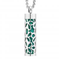 316L Stainless Steel Perfume Locket Pendant, Column original color, 10*40mm 