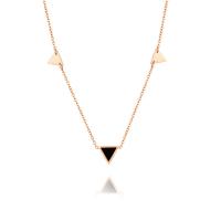 Collier de bijoux de titane, Acier titane, avec Acrylique, avec 5cm chaînes de rallonge, triangle, Plaqué de couleur d'or rose, chaîne ovale & pour femme Environ 17.7 , Vendu par brin