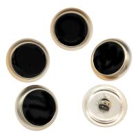 Zinc Alloy Shank Button, with Resin, gold color plated, black Approx 3mm 