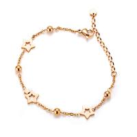 Partículas de acero Pulsera, con 4cm extender cadena, chapado en color rosa dorada, cadena oval & para mujer, longitud:aproximado 6.3 Inch, Vendido por Sarta