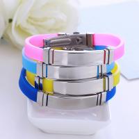 Silicone Stainless Steel Bracelets, with Silicone, fashion jewelry & Unisex 10mm Approx 9 Inch 