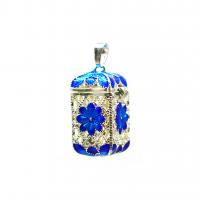 Enamel Brass Pendants, platinum color plated, It could be opened and beads could be put inside. 14*28mm 