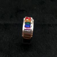 Strass Edelstahl Fingerring, unisex & verschiedene Größen vorhanden & mit Strass, 8mm, verkauft von PC