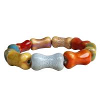 Porcelain Bracelets, with Cotton Thread & Zinc Alloy, antique silver color plated, Unisex Approx 7.5 Inch 