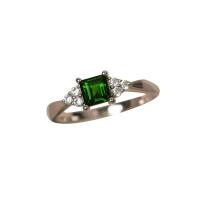 Anneau de cuivre de Zircon, laiton, Placage de couleur argentée, normes différentes pour le choix & pour femme & avec zircone cubique, vert, 5*5mm Vendu par sac