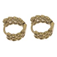 Brass Huggie Hoop Earring, for woman & hollow, original color 