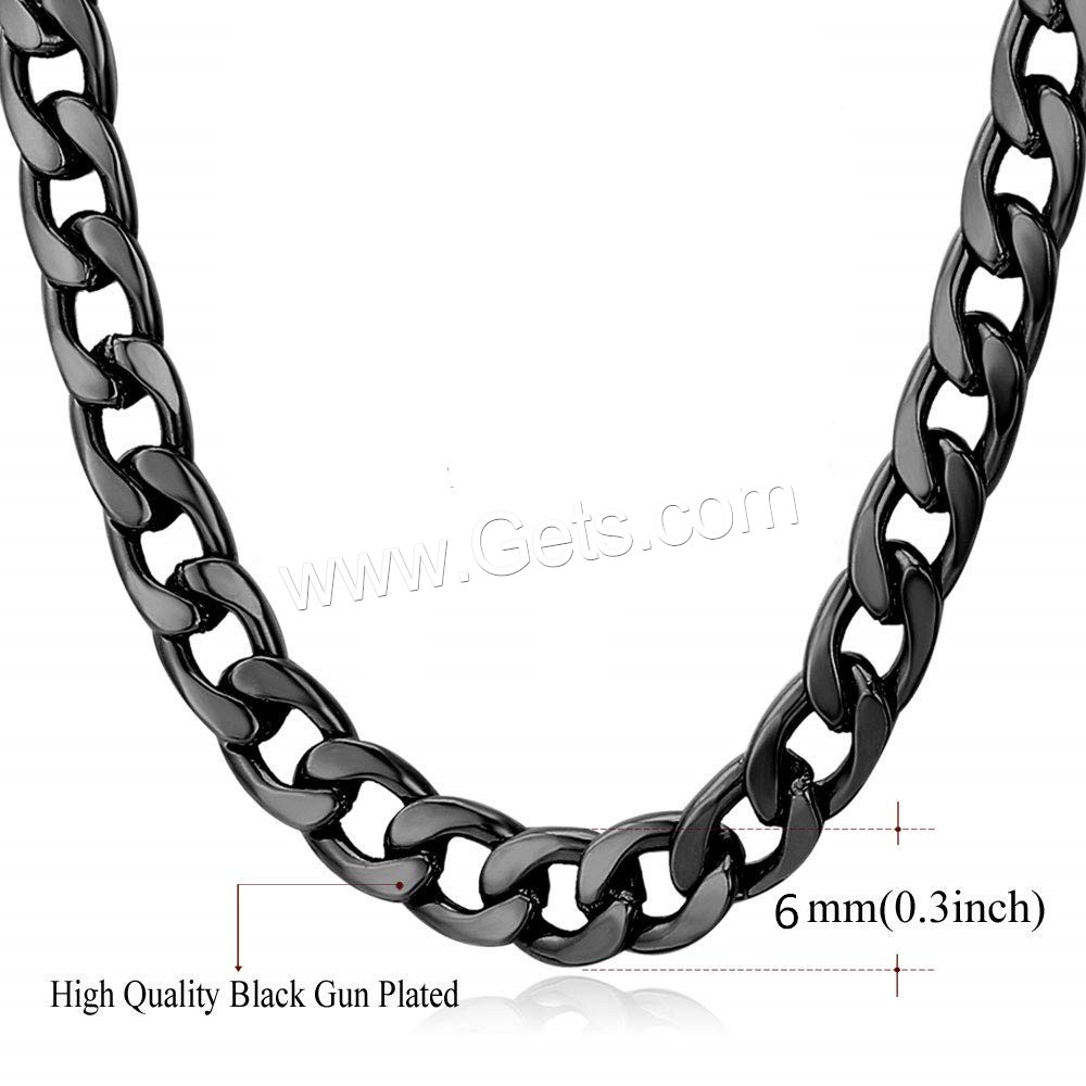 Iron Chain Necklace, plated, Unisex & different size for choice & curb chain, more colors for choice, 6mm, Sold By Strand