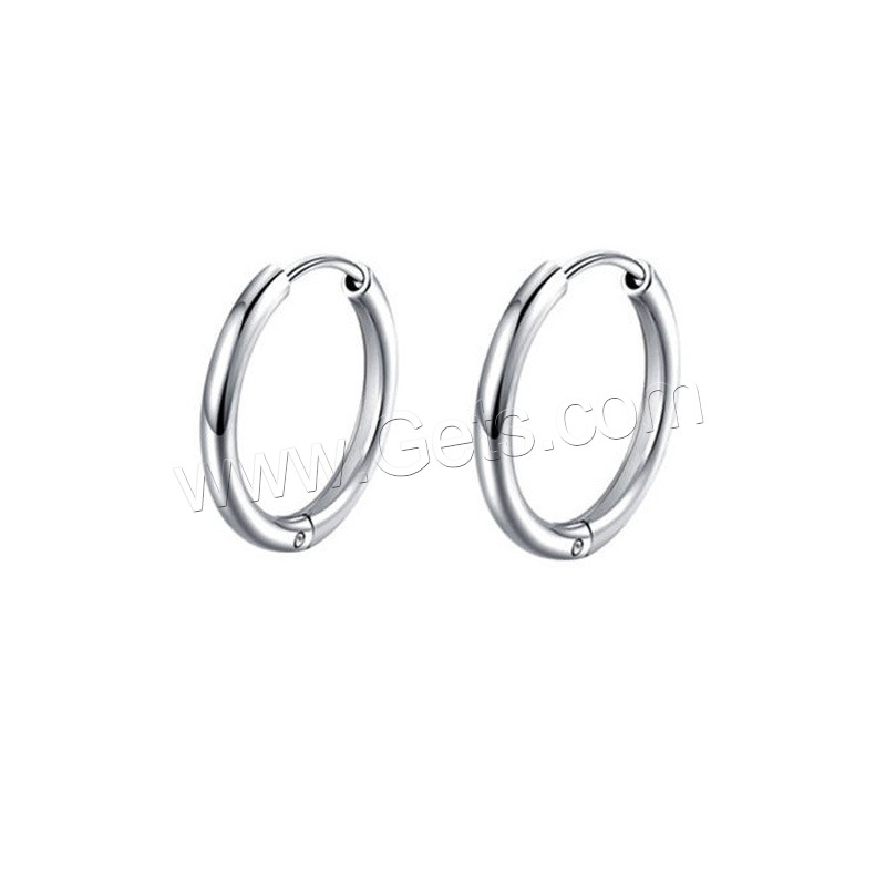 Sterling Silver Huggie Hoop Earring, 925 Sterling Silver, sterling silver hoop earring, Donut, plated, Unisex & different size for choice, more colors for choice, Sold By Pair