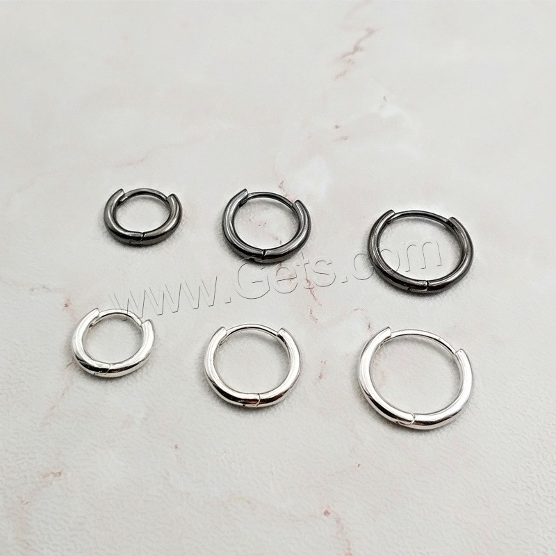 Sterling Silver Huggie Hoop Earring, 925 Sterling Silver, sterling silver hoop earring, Donut, plated, Unisex & different size for choice, more colors for choice, Sold By Pair