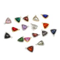 alliage de zinc Pendentif, avec verre, triangle, Placage, plus de couleurs à choisir Environ 1.5mm, Environ Vendu par sac