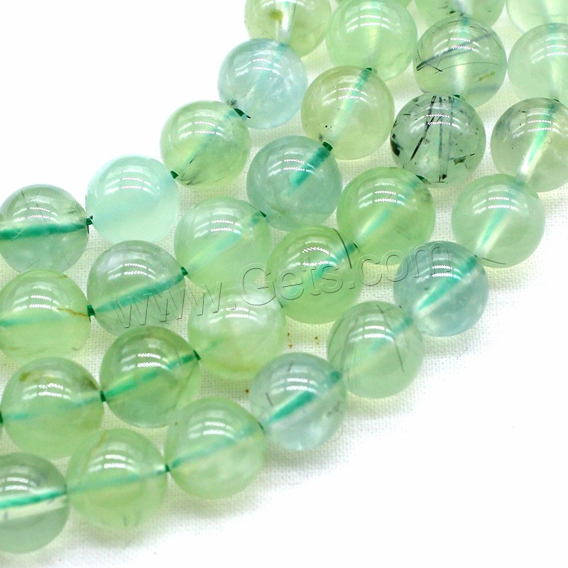 Pierre raisin naturelle, Prehnite nature, Rond, poli, DIY & normes différentes pour le choix, vert, Trou:Environ 1mm, Vendu par brin