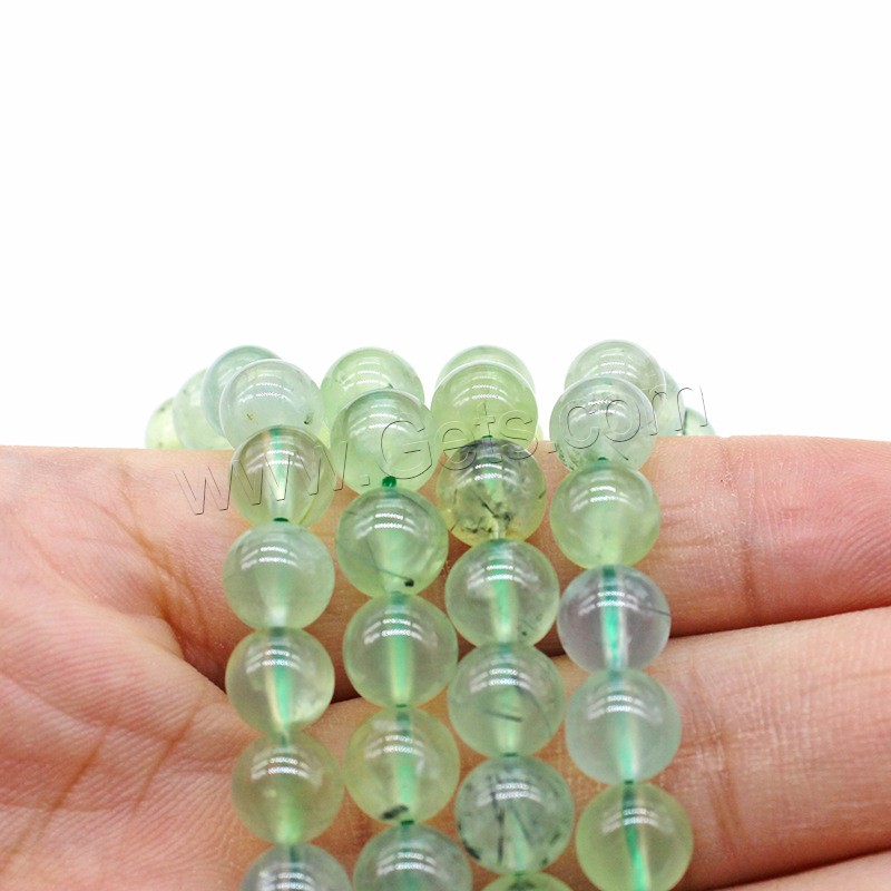 Pierre raisin naturelle, Prehnite nature, Rond, poli, DIY & normes différentes pour le choix, vert, Trou:Environ 1mm, Vendu par brin