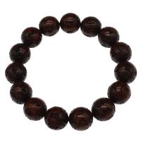 Pterocarpus Santalinus bracelet, Rond, bijoux de mode & unisexe, henné, 15mm Environ 7.5 pouce, Vendu par brin