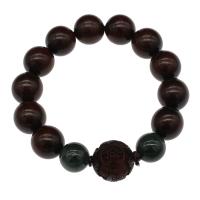 Pterocarpus Santalinus Pulsera, Esférico, Joyería & unisexo & diverso tamaño para la opción, marrón, Vendido por Sarta