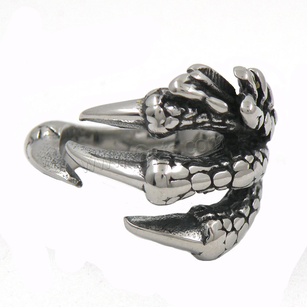 Edelstahl Manschette Fingerring, Klaue, plattiert, Modeschmuck & unisex & verschiedene Größen vorhanden, originale Farbe, Größe:7-13, verkauft von PC