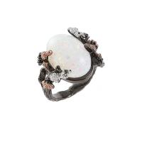 Resin Zinc Alloy Finger Ring, with Resin, plated & for woman, jade white color, nickel, lead & cadmium free 