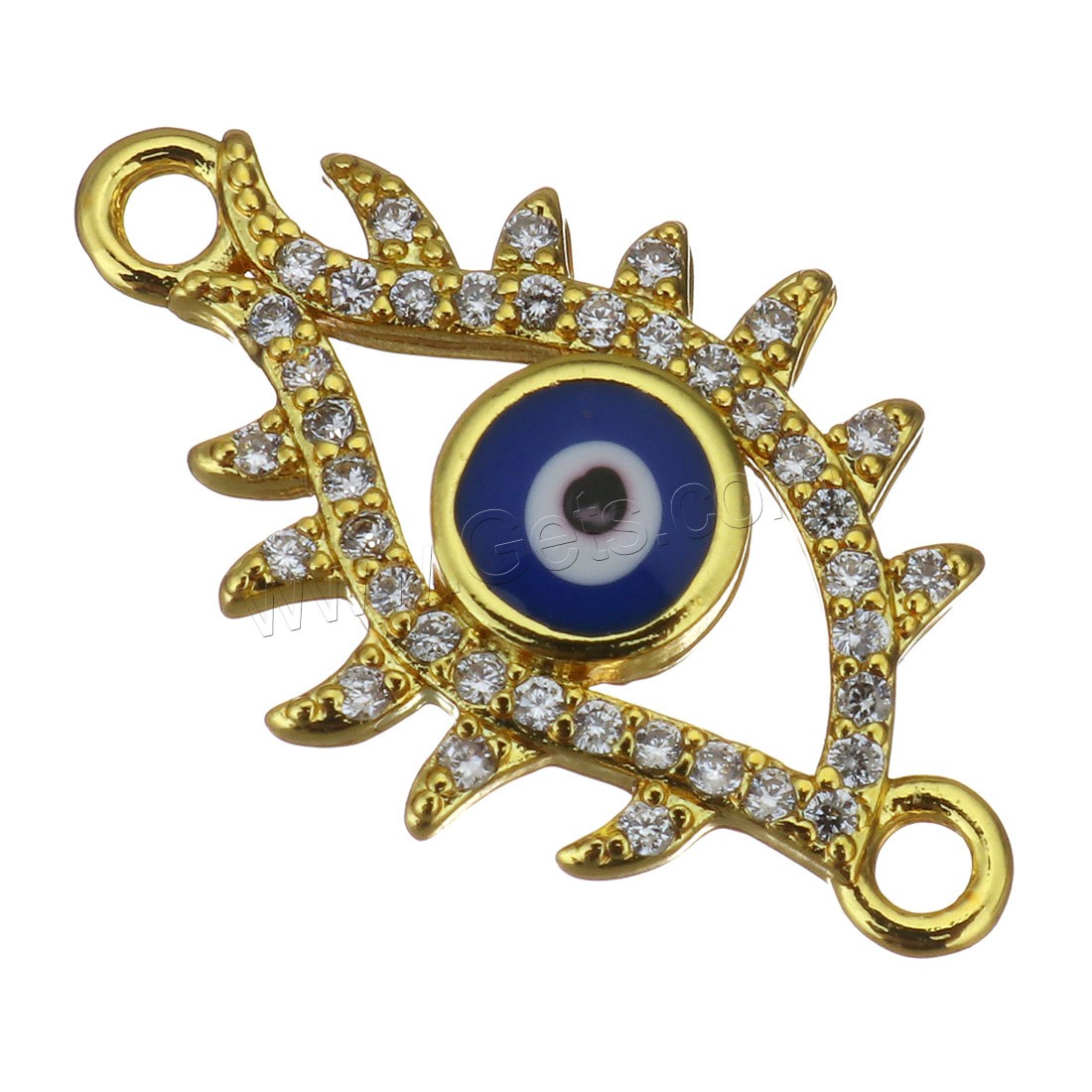 Brass Connector, Evil Eye, plated, different styles for choice & enamel & 1/1 loop, more colors for choice, 21.5x13x2.5mm, Hole:Approx 1.5mm, Sold By PC