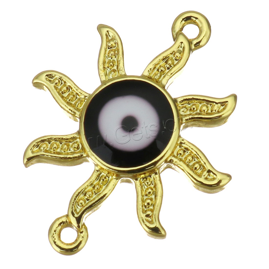 Brass Connector, plated, evil eye pattern & different styles for choice & micro pave cubic zirconia & enamel & 1/1 loop, more colors for choice, 18x14.5x3mm, Hole:Approx 1mm, Sold By PC