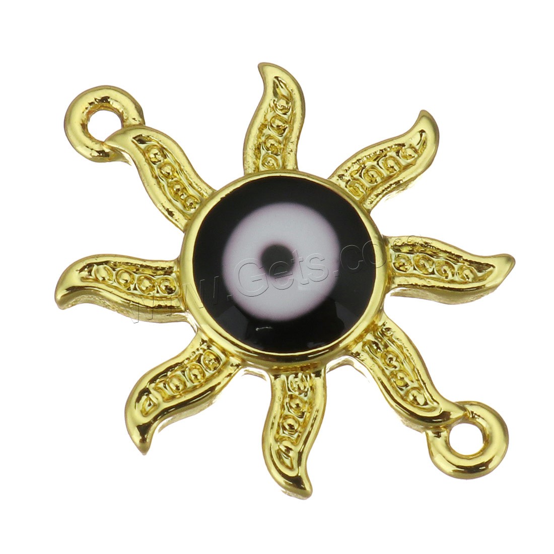 Brass Connector, plated, evil eye pattern & different styles for choice & micro pave cubic zirconia & enamel & 1/1 loop, more colors for choice, 18x14.5x3mm, Hole:Approx 1mm, Sold By PC