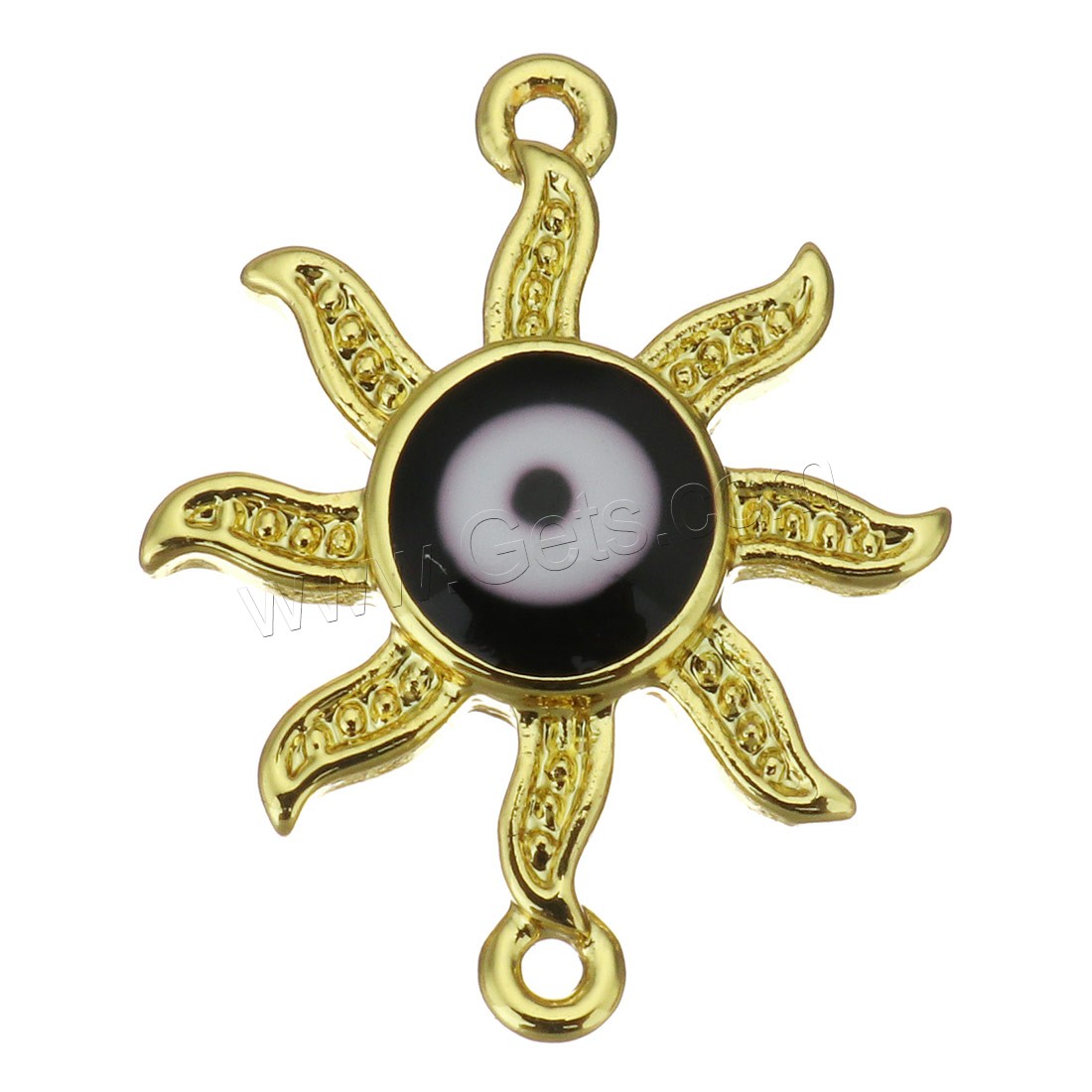 Brass Connector, plated, evil eye pattern & different styles for choice & micro pave cubic zirconia & enamel & 1/1 loop, more colors for choice, 18x14.5x3mm, Hole:Approx 1mm, Sold By PC