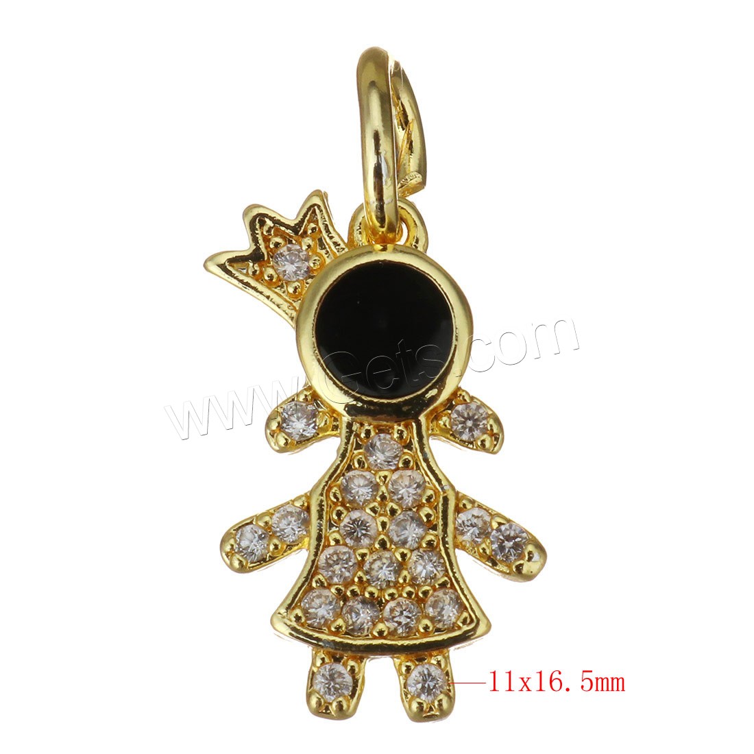 Cubic Zirconia Micro Pave Brass Pendant, plated, different styles for choice & micro pave cubic zirconia & enamel, more colors for choice, 11x16.5x2.5mm, Hole:Approx 4mm, Sold By PC