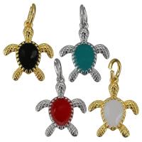 Animal Brass Pendants, Turtle, plated, enamel Approx 4mm 