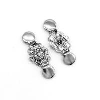 Zinklegierung Kragen Bar, Blume, antik silberfarben plattiert, verschiedene Stile für Wahl & für Frau & mit Strass, 90*35mm, 2PCs/Tasche, verkauft von Tasche