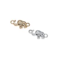 Conector de aleación de Zinc animal, Elefante, chapado, 1/1 aro, más colores para la opción, 19x9x3mm, agujero:aproximado 1.5mm, aproximado 100PCs/Bolsa, Vendido por Bolsa