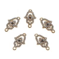 Rhinestone Zinc Alloy Connector, Hamsa, gold color plated, with rhinestone & 1/1 loop Approx 1.5mm, Approx 