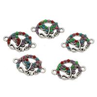 Conector de aleación de Zinc animal, con resina, Mariposa, chapado en color de plata antigua, 1/1 aro, 22x15x3mm, agujero:aproximado 1.5mm, aproximado 50PCs/Bolsa, Vendido por Bolsa