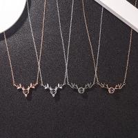 Plata de ley 925 Collar de proyección en miniatura, chapado, diferentes estilos para la opción & para mujer & con diamantes de imitación, longitud:aproximado 20 Inch, Vendido por UD