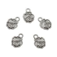 Zinc Alloy Flower Pendants, Rose, antique silver color plated Approx 2mm 