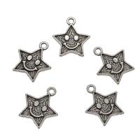 Zinc Alloy Star Pendant, antique silver color plated Approx 1.5mm 