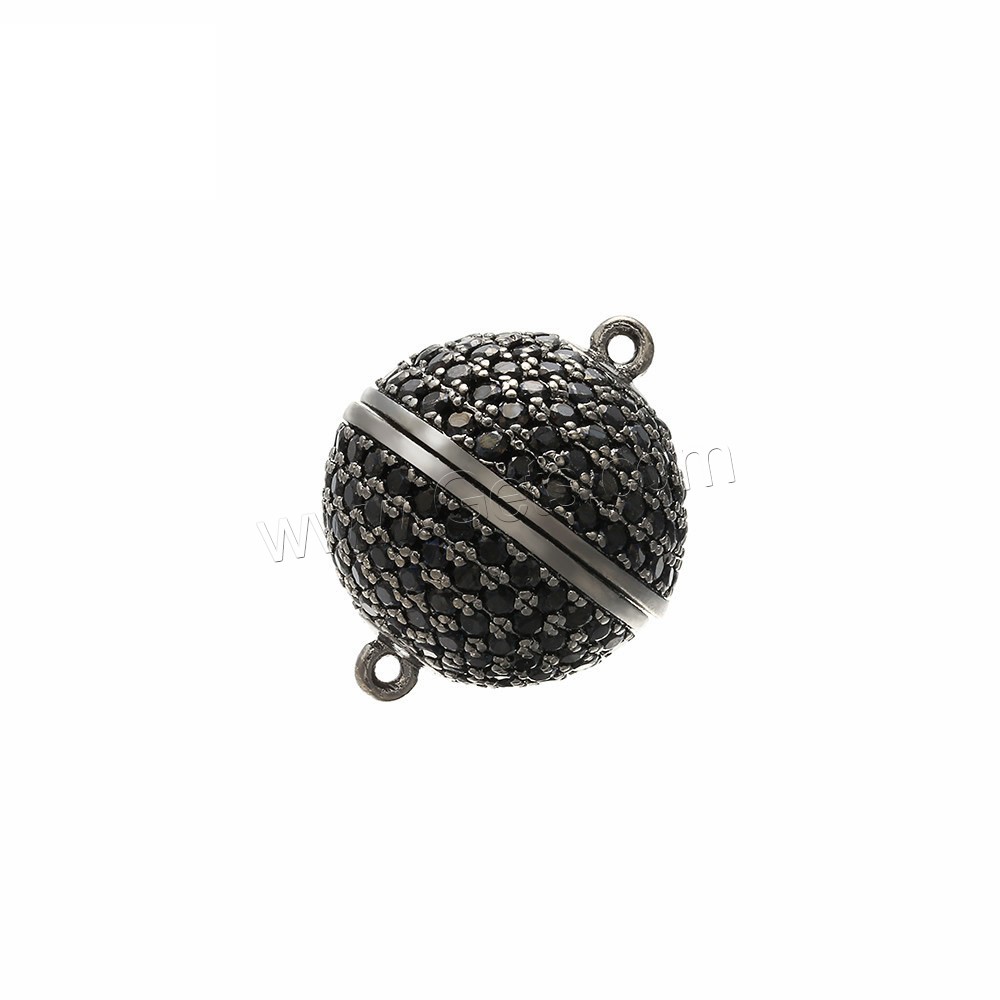 Messing Magnetverschluss, rund, plattiert, verschiedene Größen vorhanden & Micro pave Zirkonia, keine, Bohrung:ca. 1mm, 5PCs/Menge, verkauft von Menge