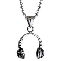 Titanium Steel Jewelry Necklace, Headphone, vintage & Unisex & ball chain, original color Approx 18 Inch 