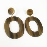 aleación de zinc Pendientes con Colgantes, con Hoja de acetato & Acrílico, chapado en color de plata, Vintage & Joyería & para mujer, libre de níquel, plomo & cadmio, 70mm, Vendido por Par