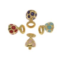 Zinc Alloy Enamel Pendants, mushroom, gold color plated Approx 3mm 