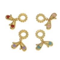 Zinc Alloy Enamel Pendants, Glove, gold color plated Approx 3mm 