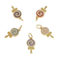 Zinc Alloy Enamel Pendants, Lollipop, gold color plated Approx 3mm 